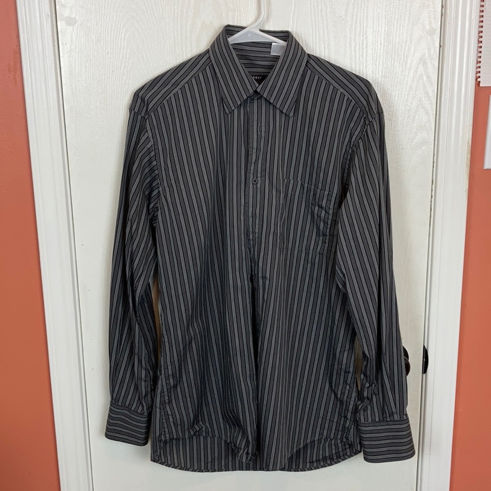 Gucci Striped Grey Black Dress Shirt